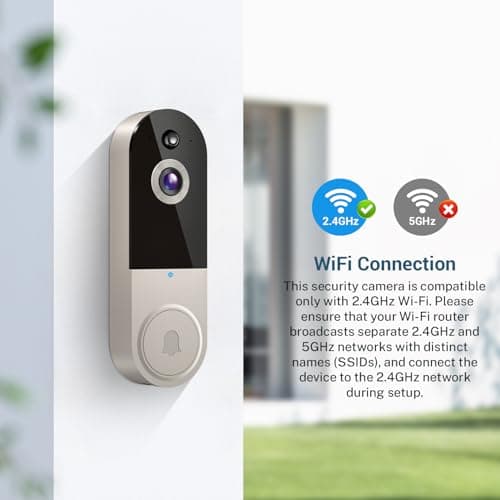 BoomChill 1080p Wireless Video Doorbell Camera, AI Human Detection, 2-Way Talk, Live View, Night Vision, Cloud Storage, 2.4G WiFi Only, Battery Powered, Indoor Outdoor Surveillance (Linen) 6