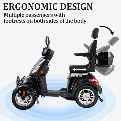 Mobility Scooter，Electric Mobility Scooter，Mobility Scooters for Adults，Heavy-Duty 4 Wheel Mobility Scooters,4 Wheel Scooter，Powered Mobility Scooters，All Terrain Mobility Scooter， (xl4l-black) 7