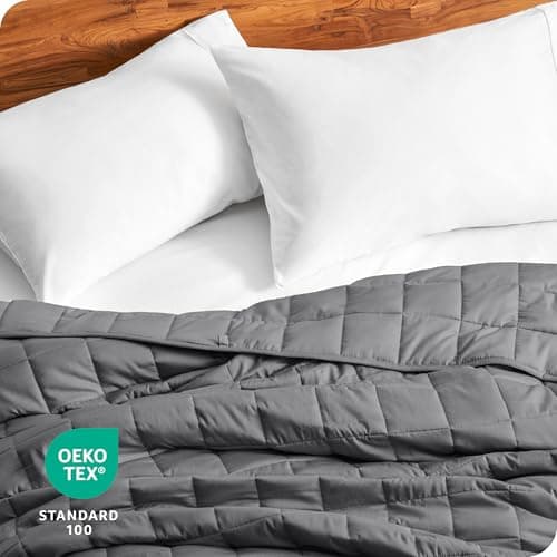 Bare Home Weighted Blanket King Size 30lb (80" x 87") for Adults - All-Natural 100% Cotton - Premium Heavy Blanket Nontoxic Glass Beads (Grey, 80"x87") 7