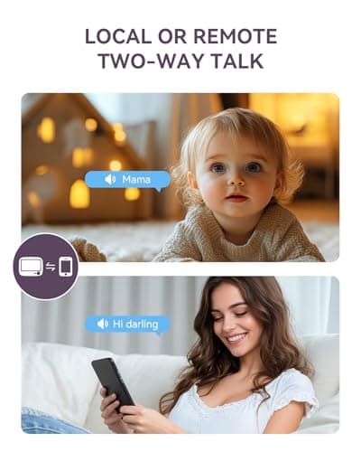 Comfyer Hybrid Video No WiFi & Smart WiFi Baby Monitor - 5" 1080P Split Screen & 2K Camera App Control, Motion Alerts, Sound Detection, HD Night Vision, 5050mAh Battery,Triple Security, 1600ft Range 9