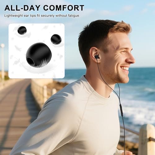 USB C Wired Headphones,【Active Noise Cancelling & One-Click ANC Toggle Button】Ear buds for iPhone 17 16 15 Pro Max USBC Earphones,Hi-Res Sound Type C Earbuds Compatible with iPhone/Android/Galaxy/iPad 6