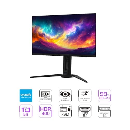 GIGABYTE - AORUS FO27Q3-27" QD OLED Gaming Monitor - QHD 2560x1440-360Hz - 0.03ms GTG - AMD FreeSync Premium Pro - Type C KVM - HDMI, DP, Type C - Height Adjustable - Black 2