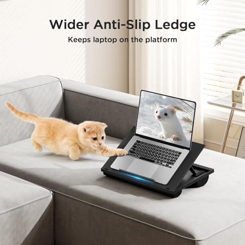 HUANUO Laptop Desk, Portable Laptop Stand Fits Up to 15.6 Inch Laptops, Adjustable with 8 Angles Lap Desks for Adults - Dual Cushion Desk for Sofa, Bed, Car or Work Table 6
