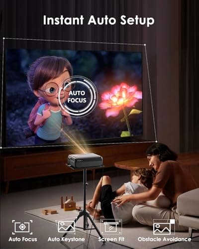 4K Home Theater Projector HDMI 2.1, ARC, Google TV OS, Portable Smart Bedroom Movie Gaming Projector 4K HDR, with WiFi 6, Bluetooth, Dolby Audio, Voice Control, Apps, Auto Focus, ZOOM, 1400ANSI 7