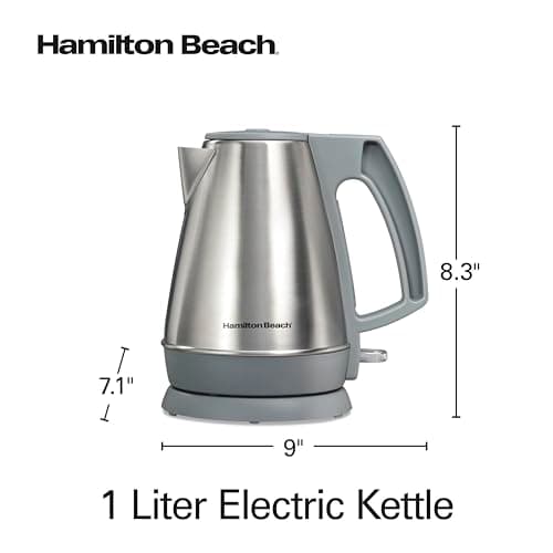 Hamilton Beach 1 Liter Electric Kettle, Water Boiler & Heater, Fast 1500 Watts, BPA Free Interior, Cordless Serving, Auto-Shutoff and Boil-Dry Protection, Cord Wrap, Stainless Steel (41065) 8