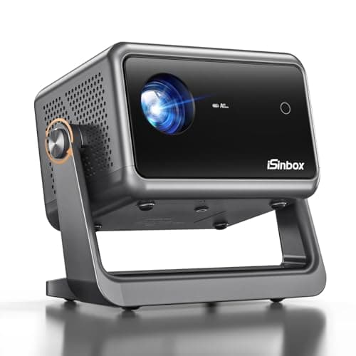 【Auto Focus & Keystone】Mini Projector with 1080P Supported, iSinbox WiFi6 Bluetooth 135°Rotatable Portable Ceiling Projector for Bedroom, Home Cinema Video Projectors for TV Stick/PS5/Phone