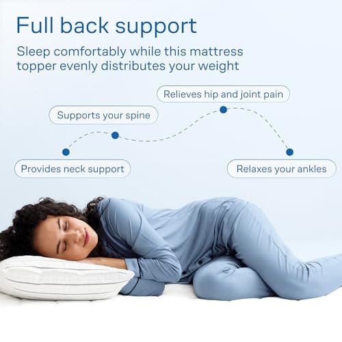 Ultra Soft Twin Mattress Topper - Cloud-Like Mattress Pad for Back Pain Relief - Breathable Cooling Material for Hot Sleepers, Dark White 5