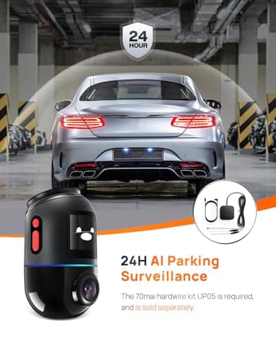 70mai Dash Cam Omni X200, 360° Rotating, LTE Support, Superior Night Vision,Built-in 128GB eMMC Storage, Built-in GPS, App Control, Time-Lapse Recording, 24H Parking Mode, AI Motion Detection,HDR 5