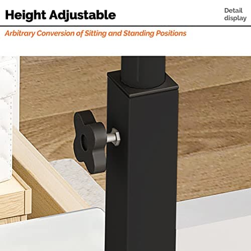 AIZ Double Table Mobile Standing Desk, Adjustable Computer Desk with Rolling Wheels, Portable Laptop Table for Standing or Sitting, Home Office Computer Workstation for Adults or Children 9