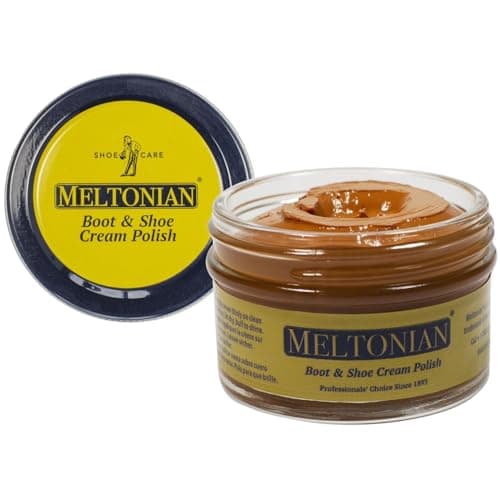 Meltonian Cream Shoe Polish - Boot Polish, Leather Shoe Polish Oil Based with Beeswax - Restores & Protects, 60+ Colors, Congac