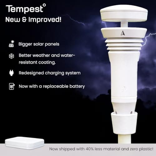 Tempest Weather Station with Built-in Wind Meter, Rain Gauge, and Accurate Weather Forecasts, Wireless, App and Alexa Enabled 7