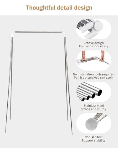 URZCT Travel Garment Rack,Portable and Foldable，Folding Clothes Rack for Dance,Travel,Camping, Drying,RV, Indoor,Outdoor. A Collapsible Mini Clothing Rack. 6