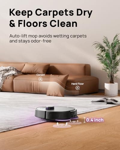 3i P10 Ultra Robot Vacuum and Mop Combo, 18,000 Pa Suction, Self-Emptying, Auto-Extending Edge Mopping, 140℉ Hot-Water Self-Cleaning, LiDAR Navigation, Automatic TangleCut for Pet Hair 6