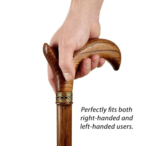 Asterom Walking Cane - Ergonomic Wooden, Cane for Women & Men - Walking Sticks for Seniors, Unique, Wood (Caramel, 36 Inches) 5