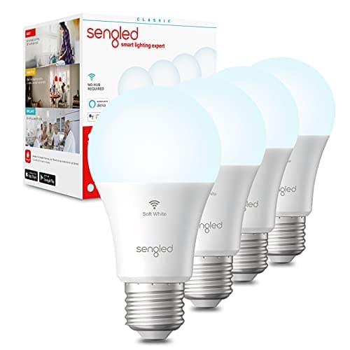 Sengled WiFi Light Bulb - Smart Bulbs That is Compatible with Google Assistant, A19 Daylight (5000K) - No Hub Required, 800LM 60W High CRI)60 Equivalent, 4 Count (Pack of 1)