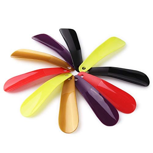 Arroyner 10Pcs Plastic Shoe Horn 6.3" Travel Shoe Horn for Men, Women and Kids Random Color 7