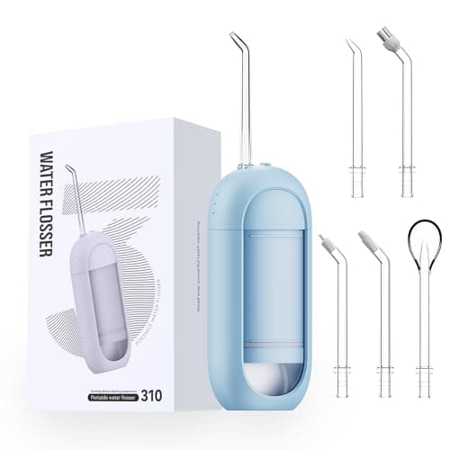 Water Dental Flosser - yayisheng, Portable Cordless Oral Irrigator 3 Modes & 150ML Pull-Out Type Detachable Tank, 6 Jet Tips, IPX7 Waterproof