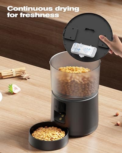 WiFi Automatic Cat Feeder: 2.4G/5G App Control Dog Food Dispenser - Auto Timer Cats Feeders - Smart Timed Feeding Supplies - Automated 3 Litter Puppy Electric - Multiple Animal - BEMOONY 8