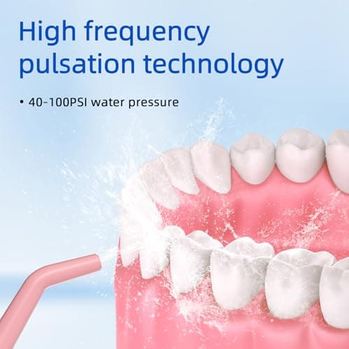 Water Flosser Teeth Pick: Rechargeable Cordless Oral Irrigator 300ML Portable Water Flosser for Braces IPX7 Waterproof Electric Waterflosser for Teeth Cleaning C101 Pink 5