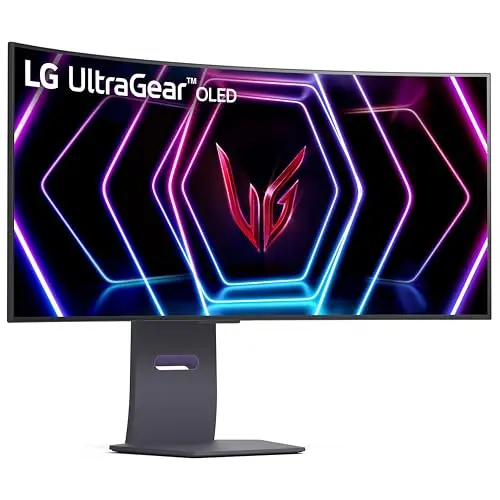 LG 39GS95QE Ultragear OLED Curved Gaming Monitor 39-Inch WQHD 800R 240Hz 0.03ms DisplayHDR True Black 400 AMD FreeSync Premium Pro NVIDIA G-Sync HDMI 2.1 DisplayPort Tilt/Height/Swivel Stand - Black 9