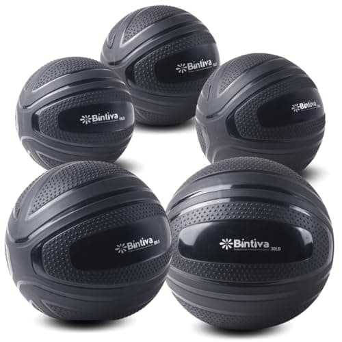 bintiva Non Bounce Slam Ball - Exercise Weighted Deadball for Workout and Fitness Routines - Medicine Dead Weight Ball