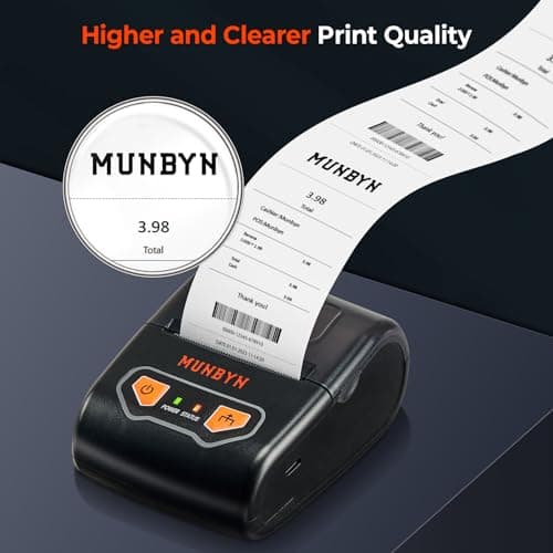 MUNBYN Bluetooth Receipt Printer, Portable Thermal Receipt Printers for Small Business Sales Retail, 58mm Mini Receipt Printer Compatible with Android/Windows/Mac/ChromeOS/Linux(Not Support iOS) 6