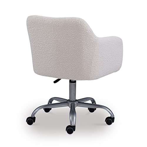 Linon Home Decor Products Linon Brooklyn Sherpa Office Chair, Ivory 16