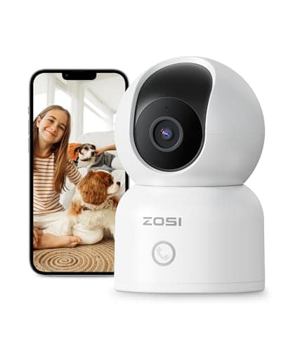 ZOSI Indoor Pan/Tilt Smart Security Camera,2K 360 Degree Baby Pet Monitor,Plug-in 2.4G/5G Dual-Band WiFi Home Cam with Phone App,Night Vision,Person Detection,2 Way Audio,Cloud & Memory Card Storage