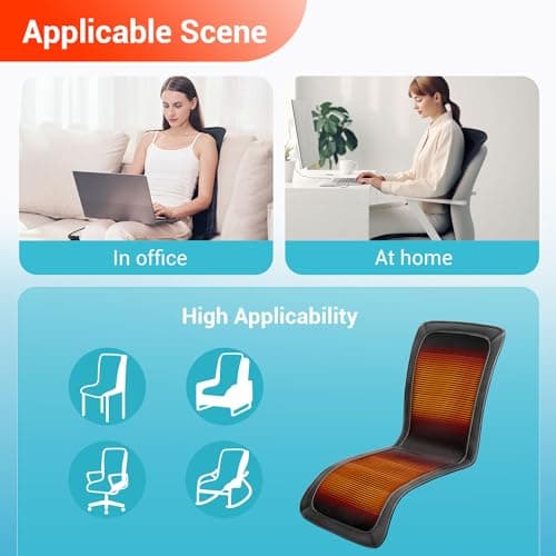 Longer Heated Seat Cover-Home/Office Seat Cushion with Fast Heat to Promote Blood Circulation & Relieve Fatigue,A Warm Gift for Winter, Black 6