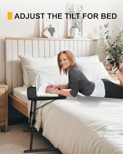 TRINEAR TV Tray Table, 16.9 x 22 x 29.1inch XL PRO Folding Dinner Table with 6 Height & 3 Tilt Angle Adjustments, Large Couch Desk for Working, Portable and Adjustable Laptop Desk for Sofa and Bed 5