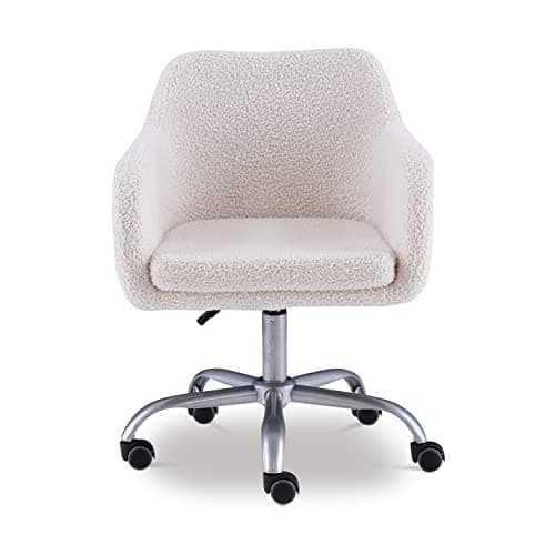 Linon Home Decor Products Linon Brooklyn Sherpa Office Chair, Ivory 6