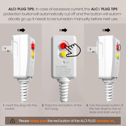 Fentgo Hair Dryer with Diffuser - High-Speed Ionic Low Noise Blow Dryer for Fast Drying, 2 Speeds & 4 Temps Thermo-Control, Lightweight & Quiet Hairdryer for Home & Travel 7