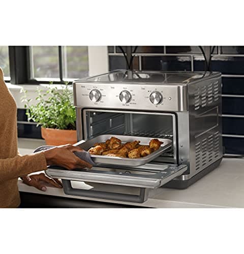 GE Mechanical Air Fryer Toaster Oven + Accessory Set | Convection Toaster with 7 Cook Modes | Large Capacity Oven - Fits 12" Pizza | Countertop Kitchen Essentials | Stainless Steel 10