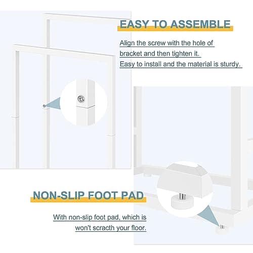 Towel Rack, 2 Tier Stainless Steel Towel Racks Stand for Bathroom, Hand Towel Drying Rack Holder, Towel Bar Stand Blanket Rack, White 6