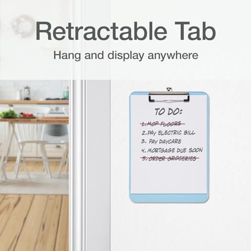 Oxford Plastic Clipboards, Metal Clip with Plastic Corners, Writing Surface with Hanging Loop, Assorted Colors, 12.5" x 9", 6 Pack (25402) 5