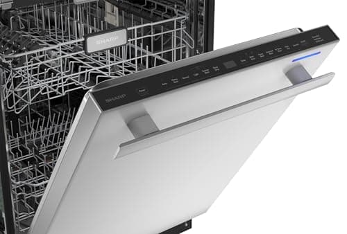 Sharp SDW6736MS 24-inch Stainless Steel Dishwasher, Third Rack, Library Quiet 47 dB, Power Wash Sprayer 11