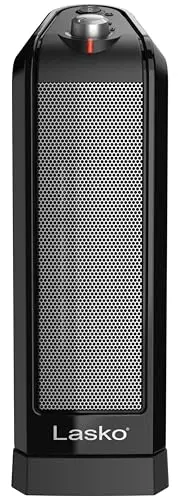 Lasko Oscillating Ceramic Tower Space Heater for Home with Overheat Protection, Adjustable Thermostat, and 2 Speeds, 15.7 Inches, Black, 1500W, CT16450 8