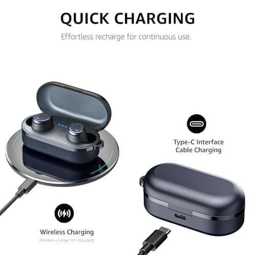 TOZO T10 Wireless Earbuds Bluetooth 5.3 Headphones Black T10 Wireless Earbuds Bluetooth 5.3 Headphones Matte Gray 9