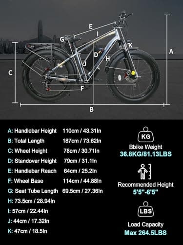 LELUOYUN F01 Electric Bike for Adults-Peak 1500W Brushless Motor Speed Max 32MPH,26" Electric Bike Fat Tire,48V 18.2Ah Removable Battery Long Range 80Miles Electric Mountain Bike,UL 2849 Certified 9