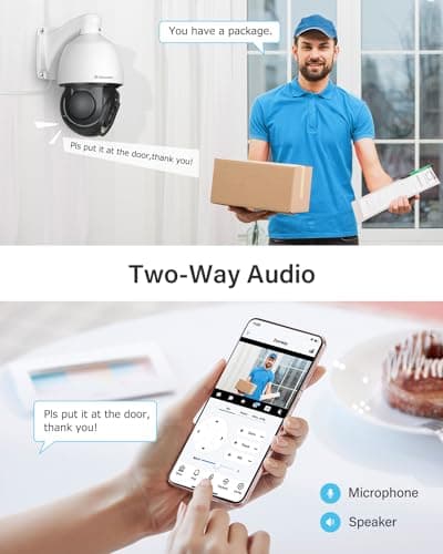 Jennov 6MP POE Outdoor Camera, PTZ IP Dome Surveillance Camera with 20X Optical Zoom, 355° Pan & 90° Tilt, Human Vehicle Detection, Auto Tracking, Spotlights Color Night Vision, Two Way Audio 7