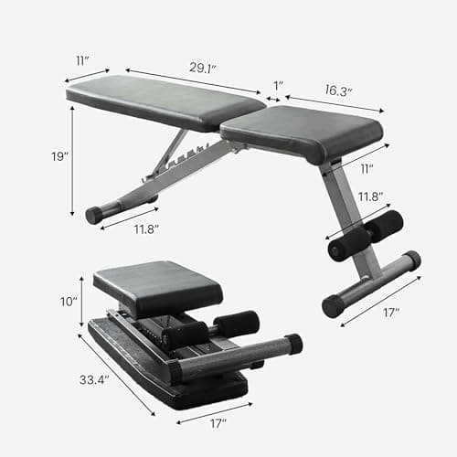 FF Finer Form 5-in-1 Weight Bench, Adjustable & Foldable for Bench Press, Strength Training and Full Body Workout, Perfect for Dumbbell Sets or an Adjustable Dumbbell Set in Your Home Gym 7
