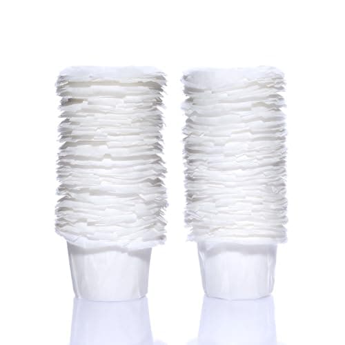 Disposable K Cup Filters, 100 Count Disposable Paper Filters for Keurig Reusable K Cups, White