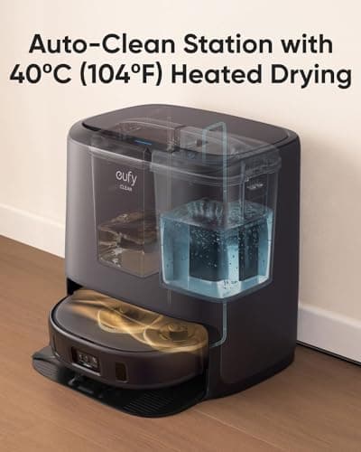 eufy X10 Pro Omni Robot Vacuum and Mop Combo, 8,000 Pa Suction, Dual Mops with 12 mm Auto-Lift and Carpet Detection + Official Floor Cleaning Solutions (2 Bottles) 8