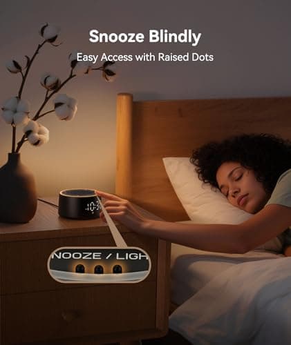 Dreamegg Sound Machine for Sleep - D1 Nova White Noise Sound Machine for Baby Adult with Alarm Clock, Soothing Sounds, Dimmable, White Noise Alarm Clocks for Bedrooms Heavy Sleepers Travel, Black 8
