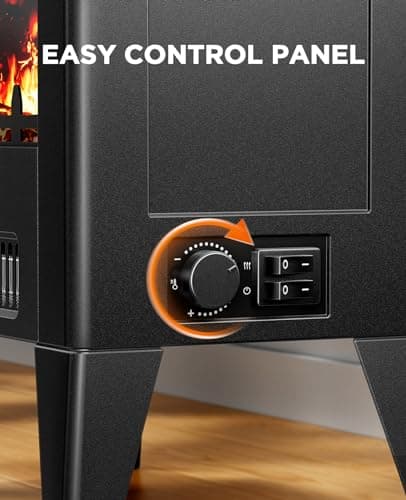 Silonn Electric Fireplace Heater, Quick Heating Portable Low Noise Fireplace with Temp Control, CSA Certified,18” Electric Fire Place with Overheat Protection Function for Living Room, Bedroom, Black 6