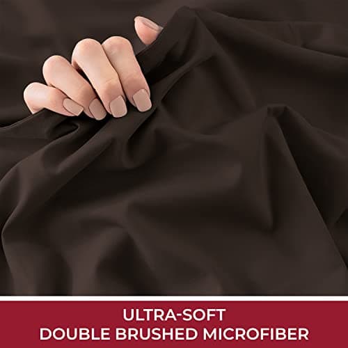 Mellanni Extra Deep Pocket Full Fitted Sheet - Iconic Collection Bedding Sheets with up to 21 inch Deep Pocket - Soft & Cooling - Fade & Stain Resistant - 1 PC (Full, Brown) 7