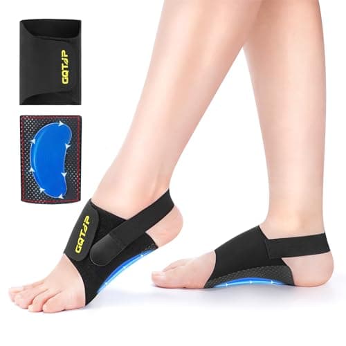 GQTJP Arch Support Inserts for Plantar Fasciitis Relief, Upgrade Unisex Adjustable Arch Support Bands with Buil-in Orthotics, Foot Arch Support for Pain Relief with Gel Pads
