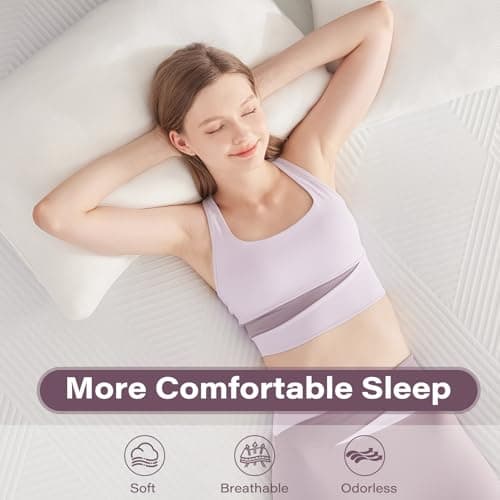 SOOSLEEPY Full Size Memory Foam Mattress Topper 3 Inch with Removable Soft Cover Ventilated Breathable Cooling Mattress Pad Portable Bed Topper for Back Pain and Pressure Relief, CertiPUR-US Certified 7