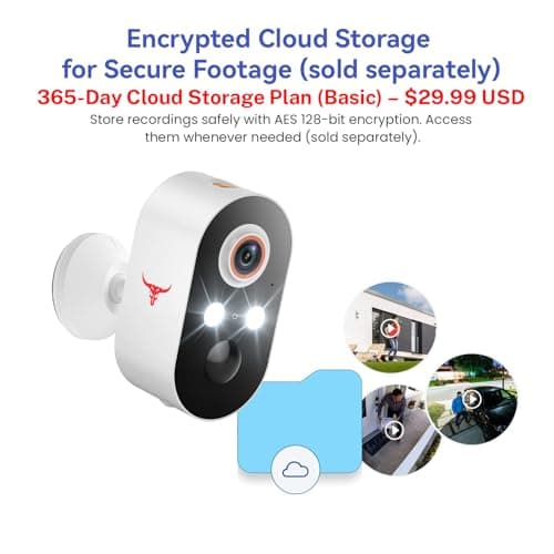 ClipBlur 1080p Wireless Security Camera, 2.4GHz Wi-Fi Only, Color Night Vision, AI Human Detection, PIR Motion Detection, 2-Way Talk, Outdoor Surveillance Bullet Cam, No Solar Panel Included (2 Pack) 7