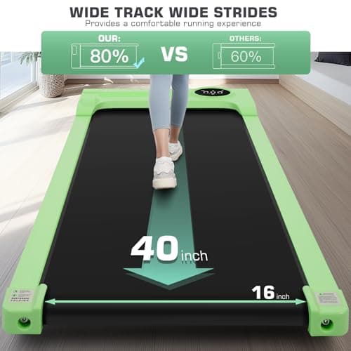 Under Desk Treadmill, Walking Pad Treadmill for Home Office, 2.5 HP Portable Walking Treadmills 300 lb Capacity, Compact Walking Jogging Running Machine with Remote Control and LED Display 5